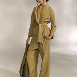 Brown pants, full body view