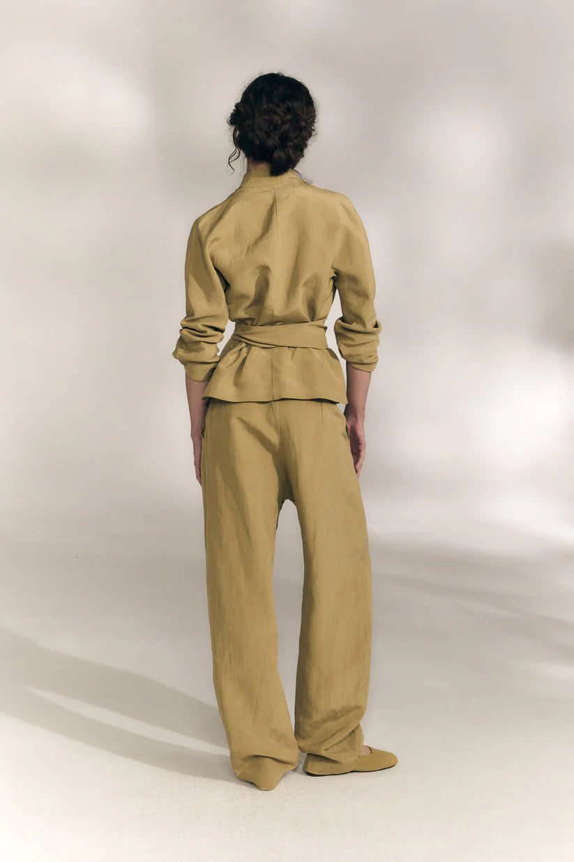 Brown pants, full body view