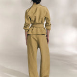 Brown pants, full body view