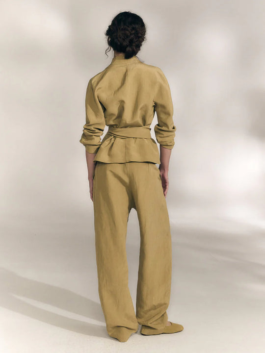 Brown pants, full body view