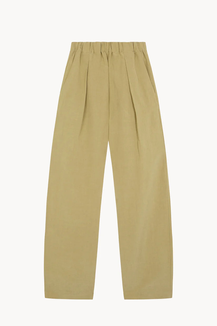 Brown pants, back view