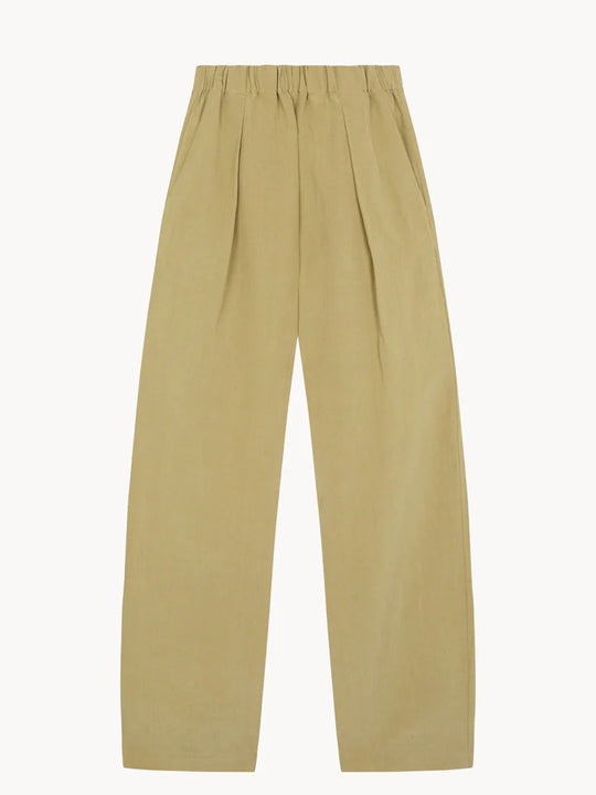 Brown pants, back view