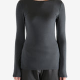 Grey shirts worn by a person, showing the shirts fit