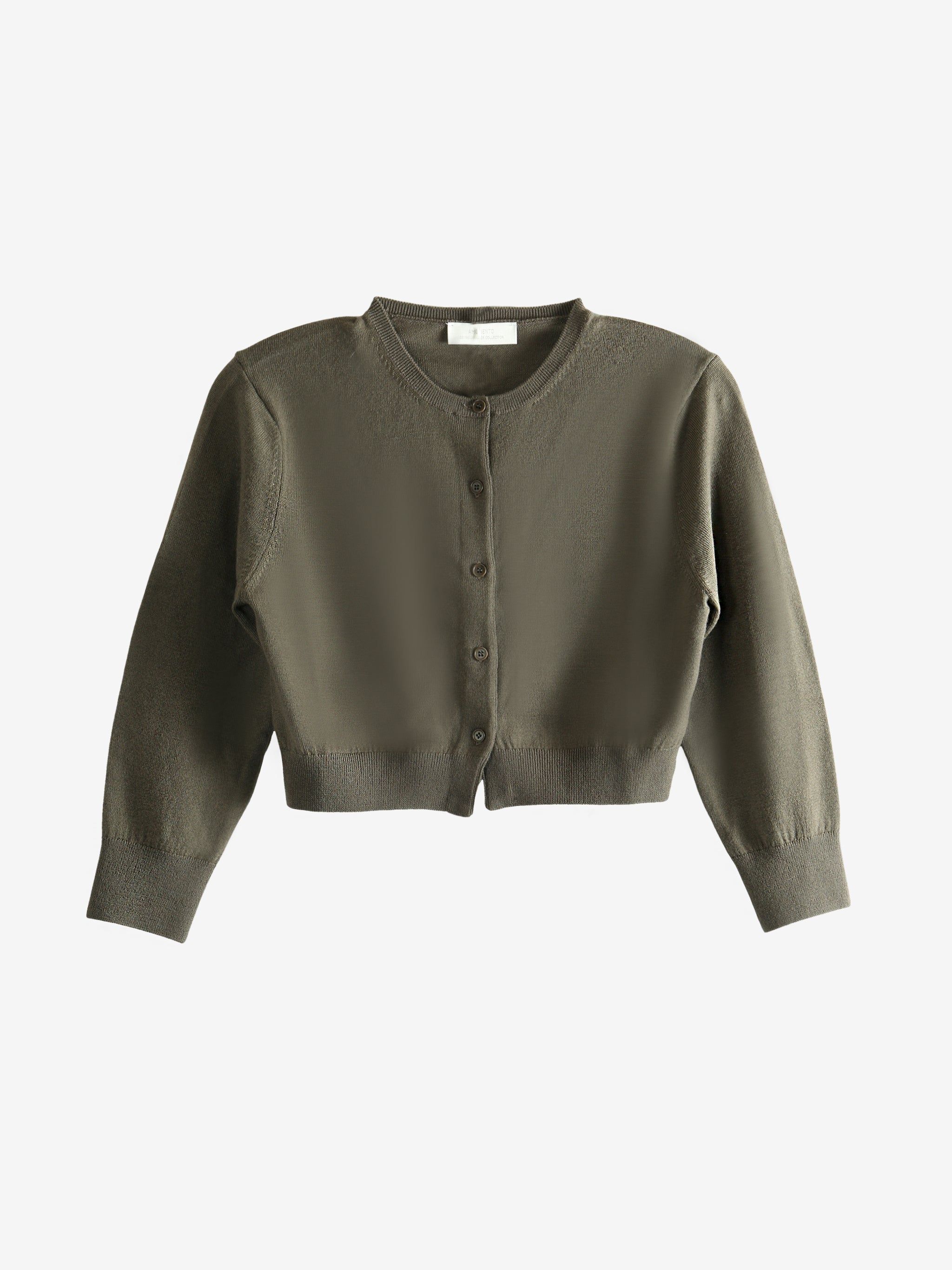 Brown cardigan, front view