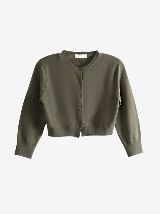 Brown cardigan, front view