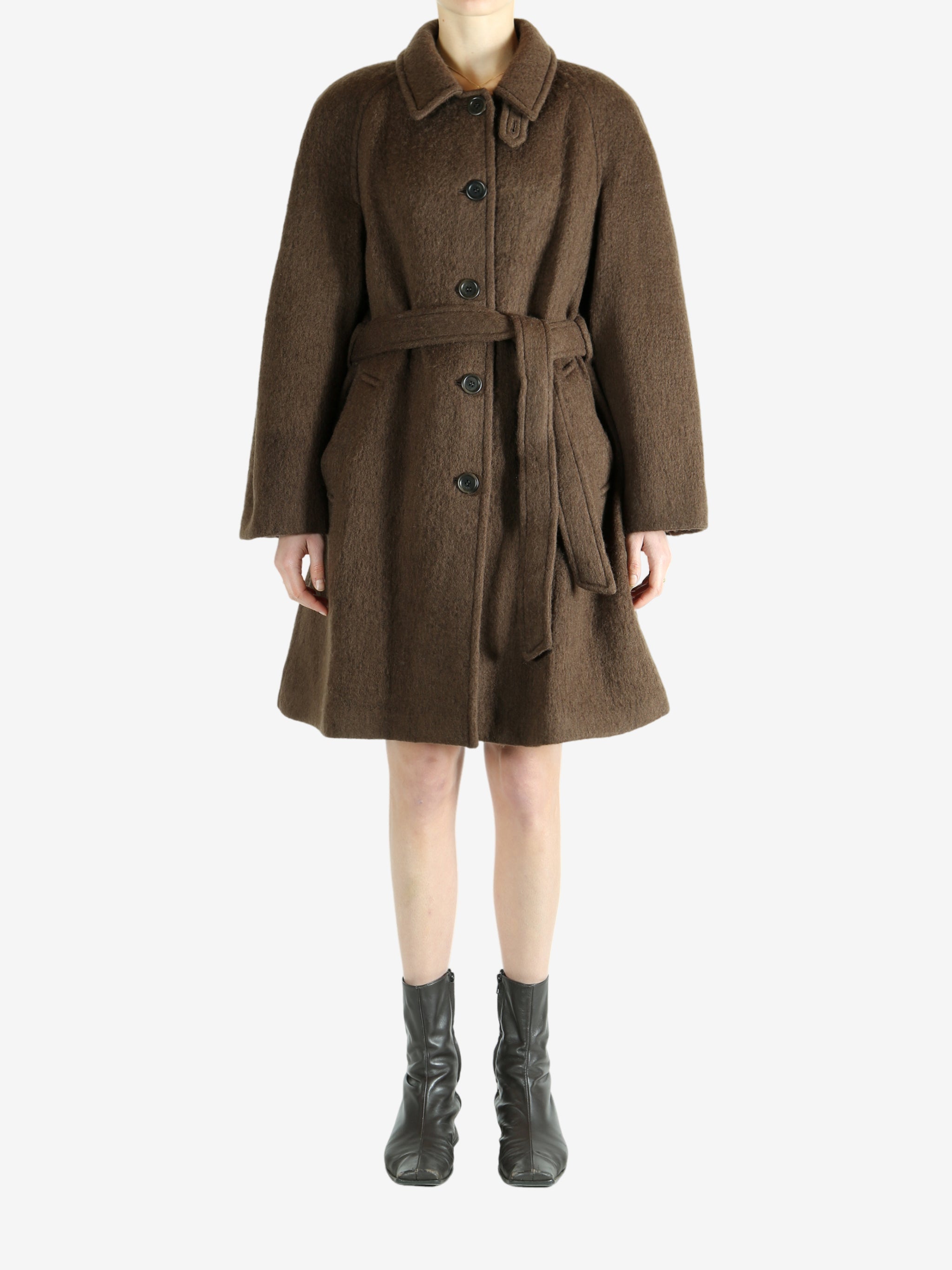 Brown coat,full body view