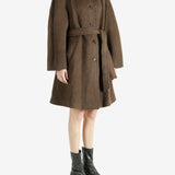 Brown coat,full body view