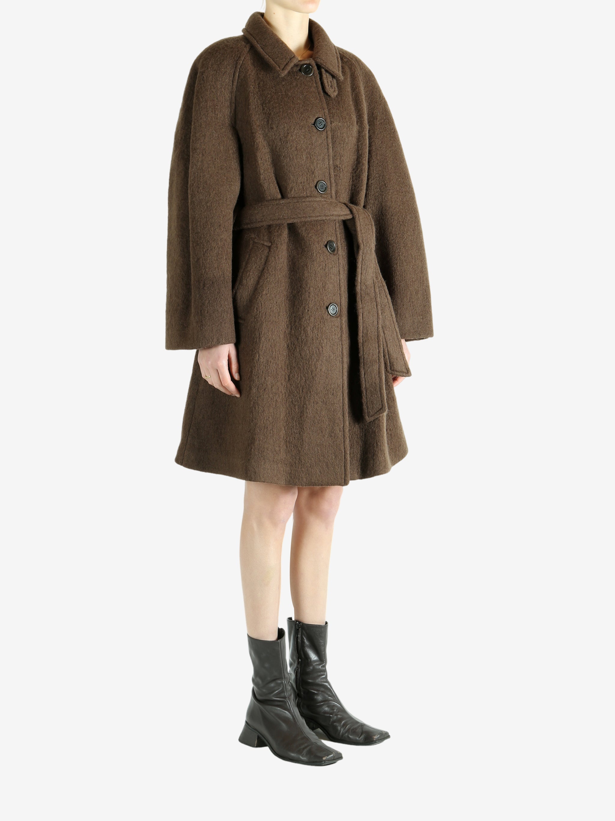 Brown coat,full body view