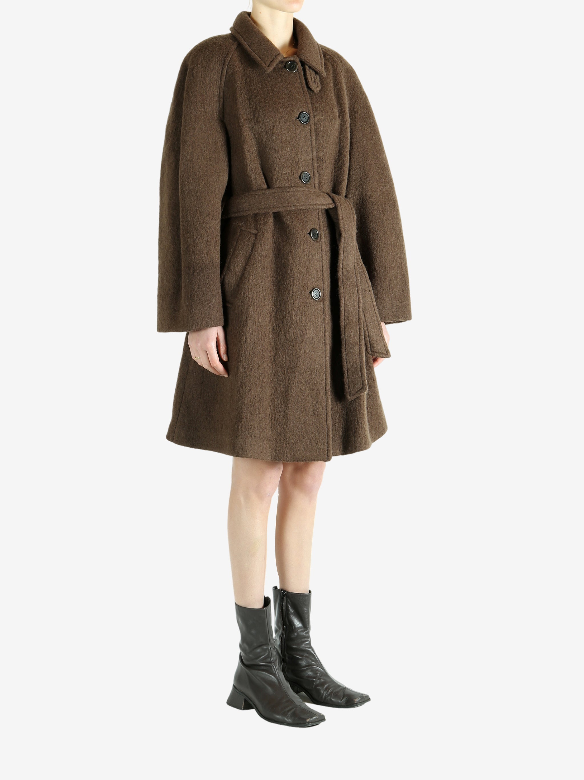 Brown coat,full body view