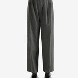 Grey pants worn by a person, showing the pants fit