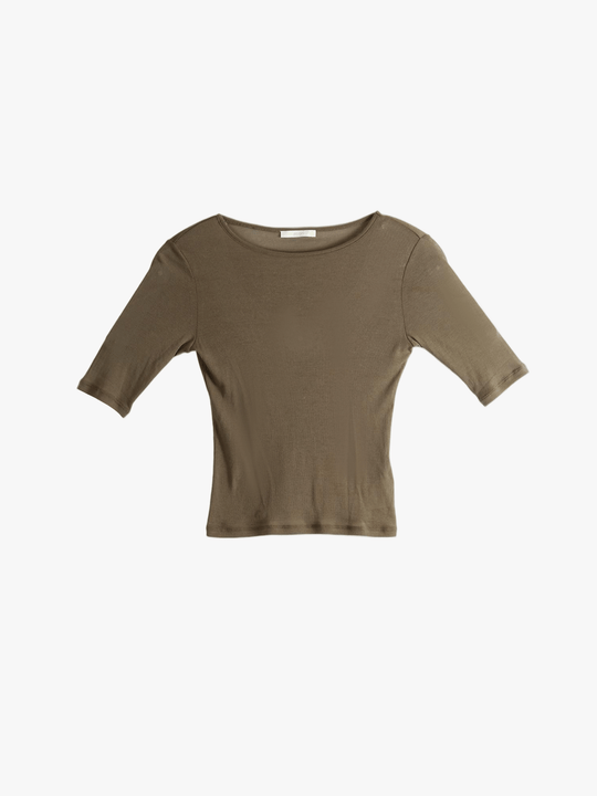 Brown t-shirt, front view