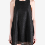 Black dress worn by a person, showing the dress fit