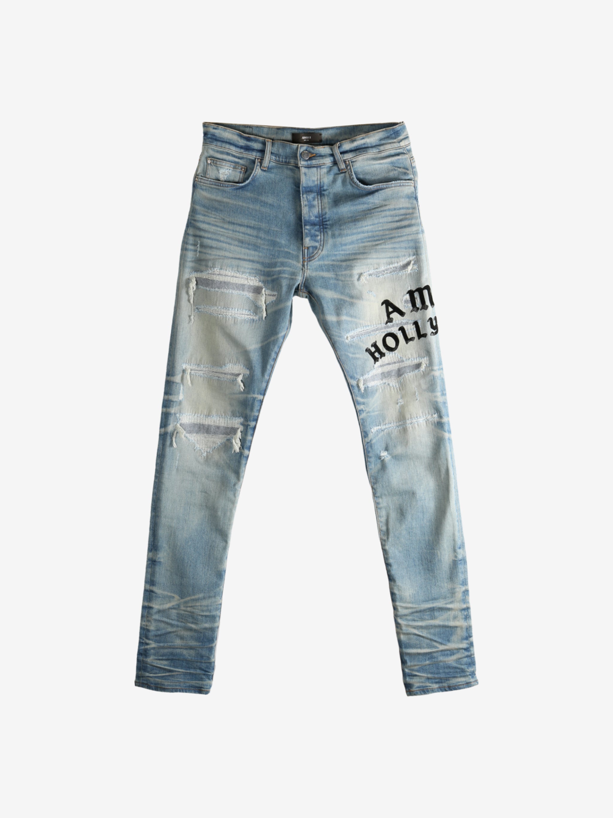 Blue pants, front view