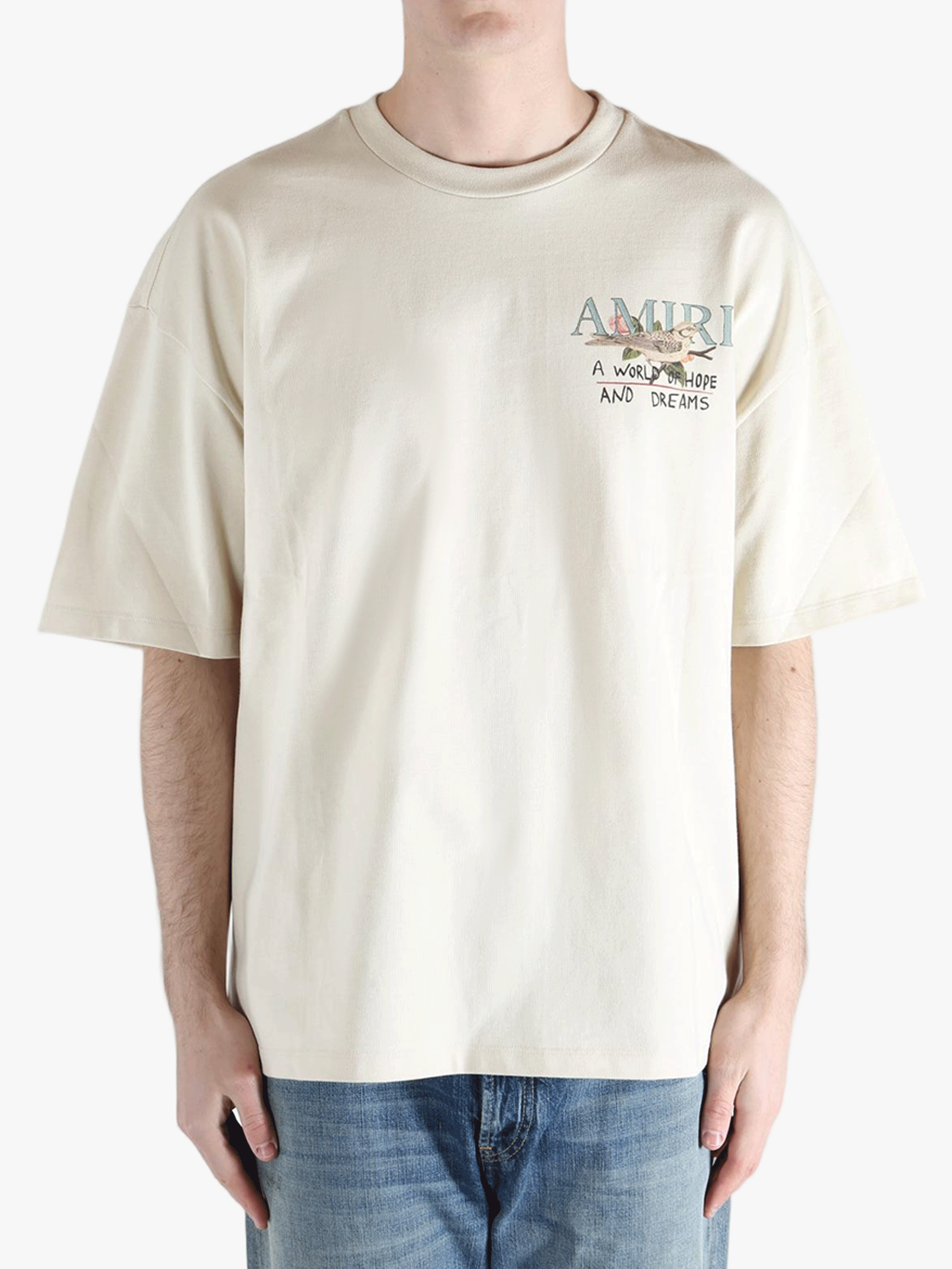 White t-shirts worn by a person, showing the shirt's fit