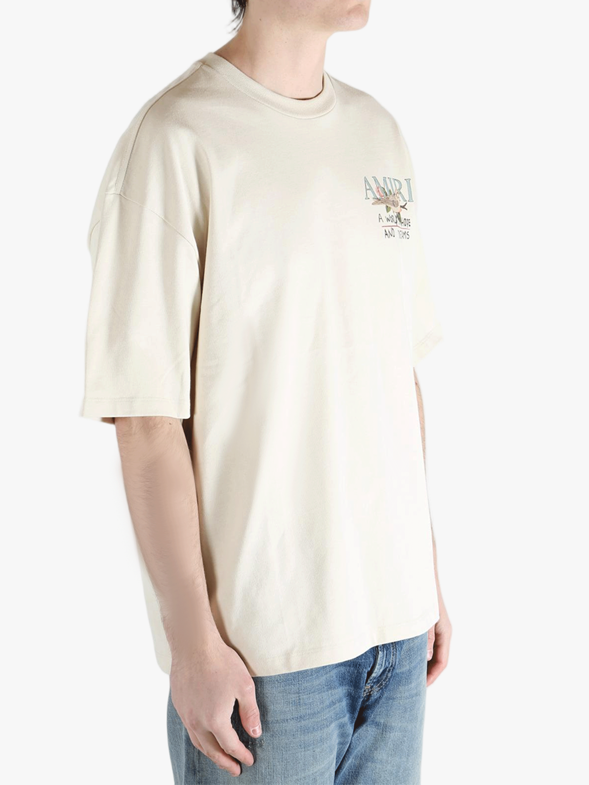 White t-shirts worn by a person, showing the shirt's fit