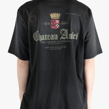 Black t-shirts worn by a person, showing the shirt's fit