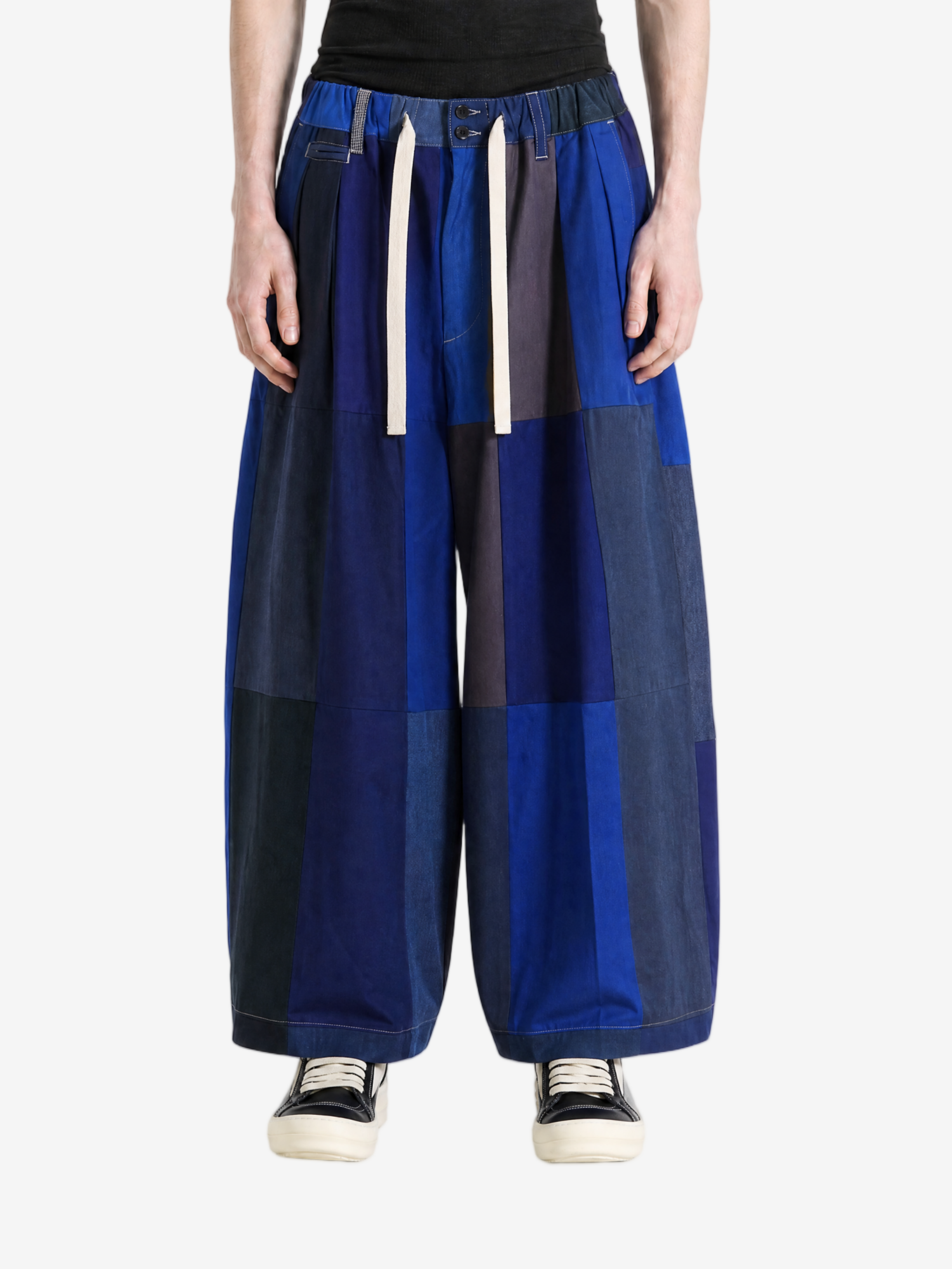Blue pants, full body view
