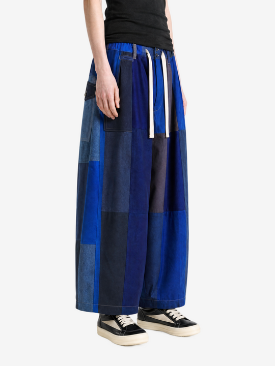 Blue pants, full body view