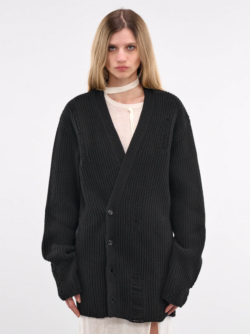 Ann Demeulemeester歪みボーダーニット Ann Demeulemeester歪みボーダーニット