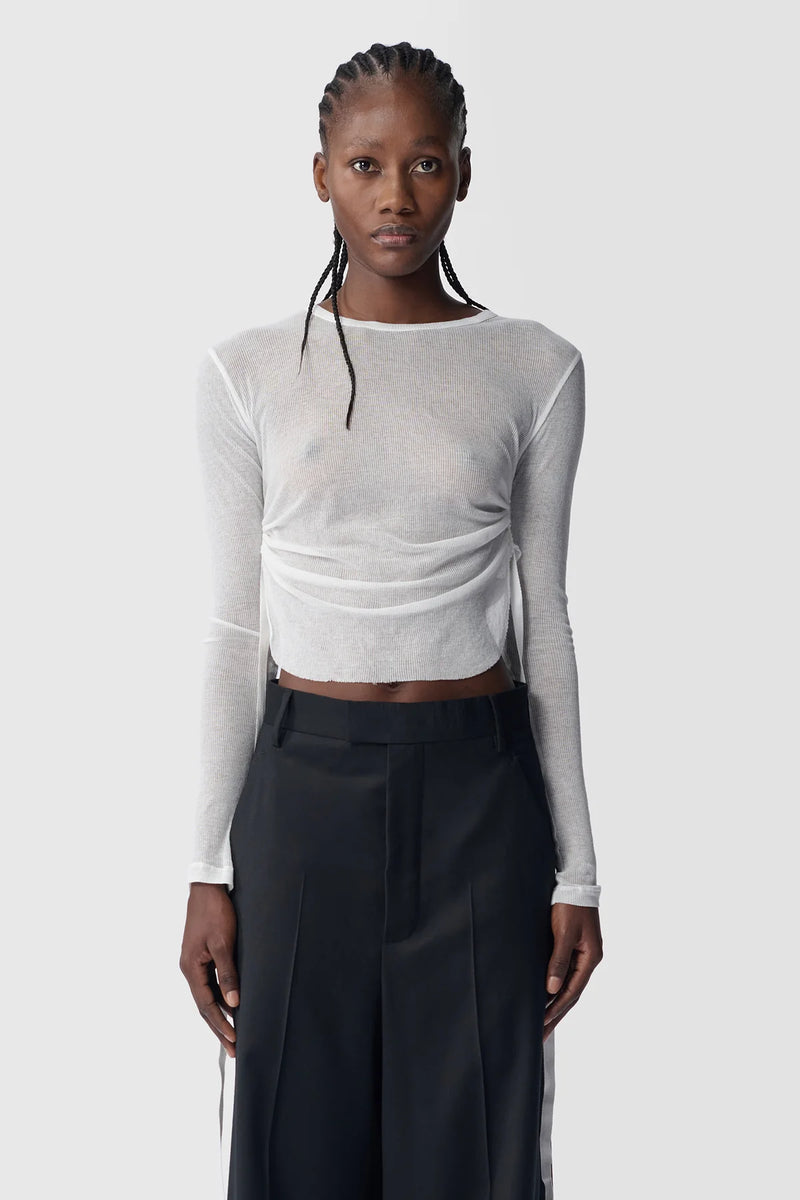 ANN DEMEULEMEESTER - Women Oke Wrinkled Cropped Long Sleeve Top