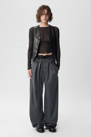 ANN DEMEULEMEESTER - Women Oke Wrinkled Cropped Long Sleeve Top