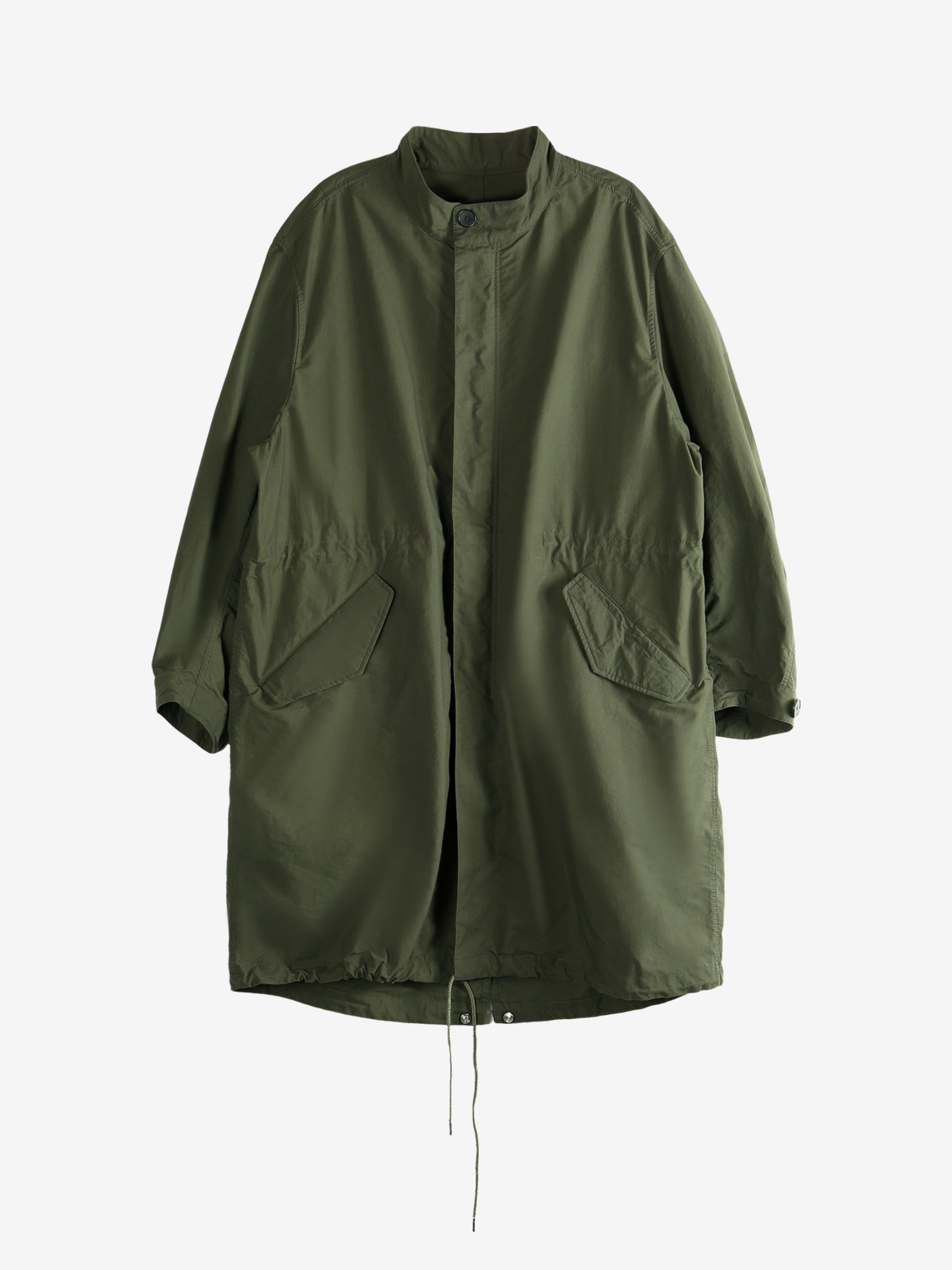 Green coat, front view