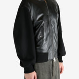 Black jacket worn by a person, showing the jacket's fit