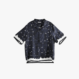 Navy blue shirt,front view