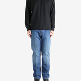 Black t-shirt, full body view