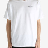 White t-shirt worn by a person, showing the t-shirt's fit