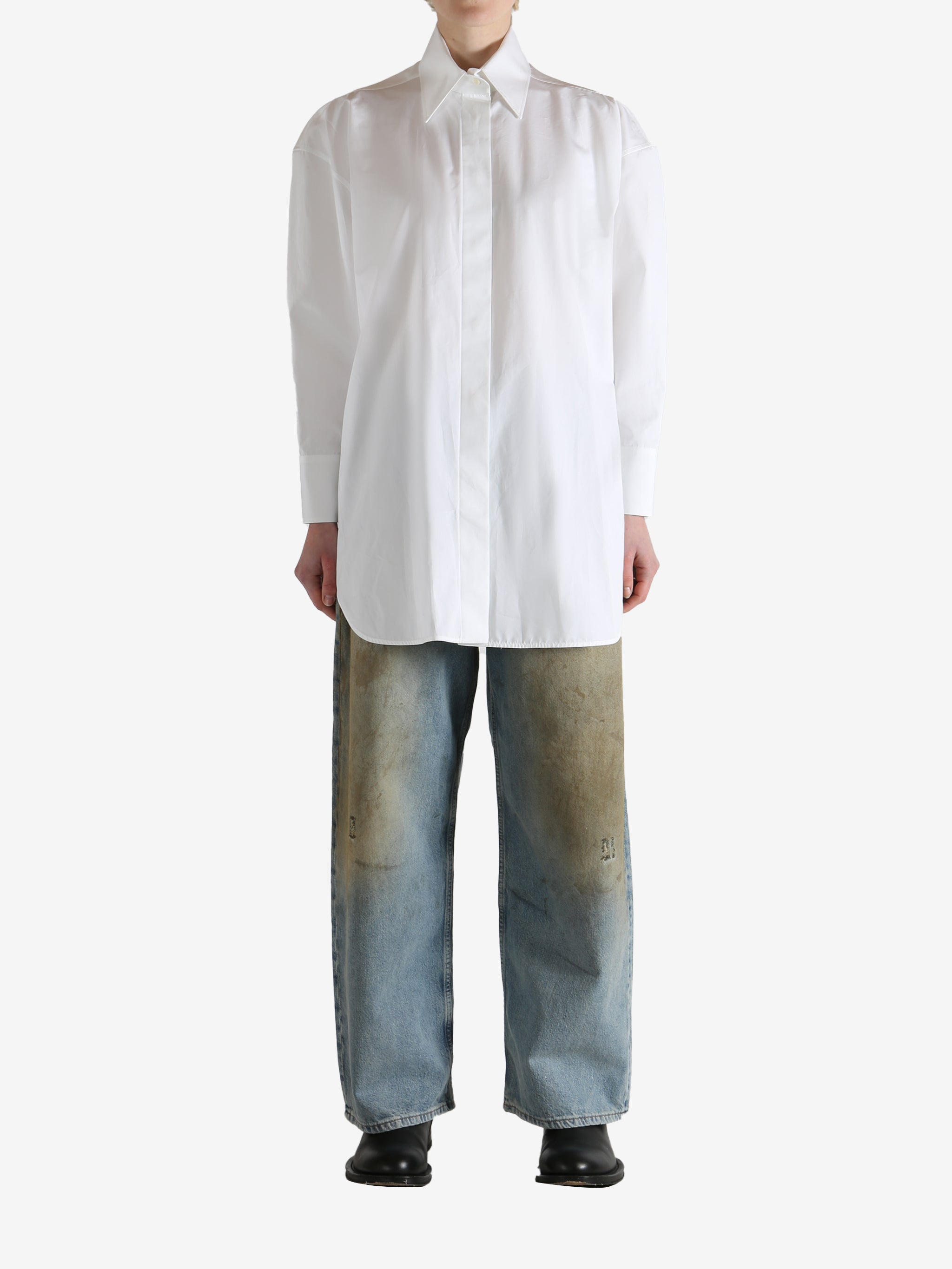 White shirt, full body view