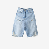 Blue shorts, front view