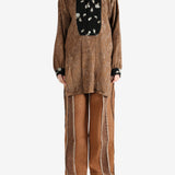 Brown shirt,full body view