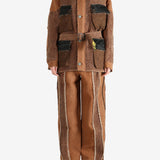 Brown jacket,full body view