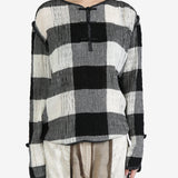 COMMUNS - Unisex Patterned Plaid Knitted Sweater