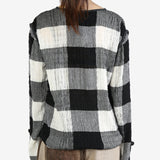 COMMUNS - Unisex Patterned Plaid Knitted Sweater