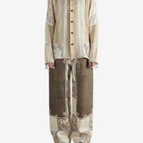 Tan shirt, full body view