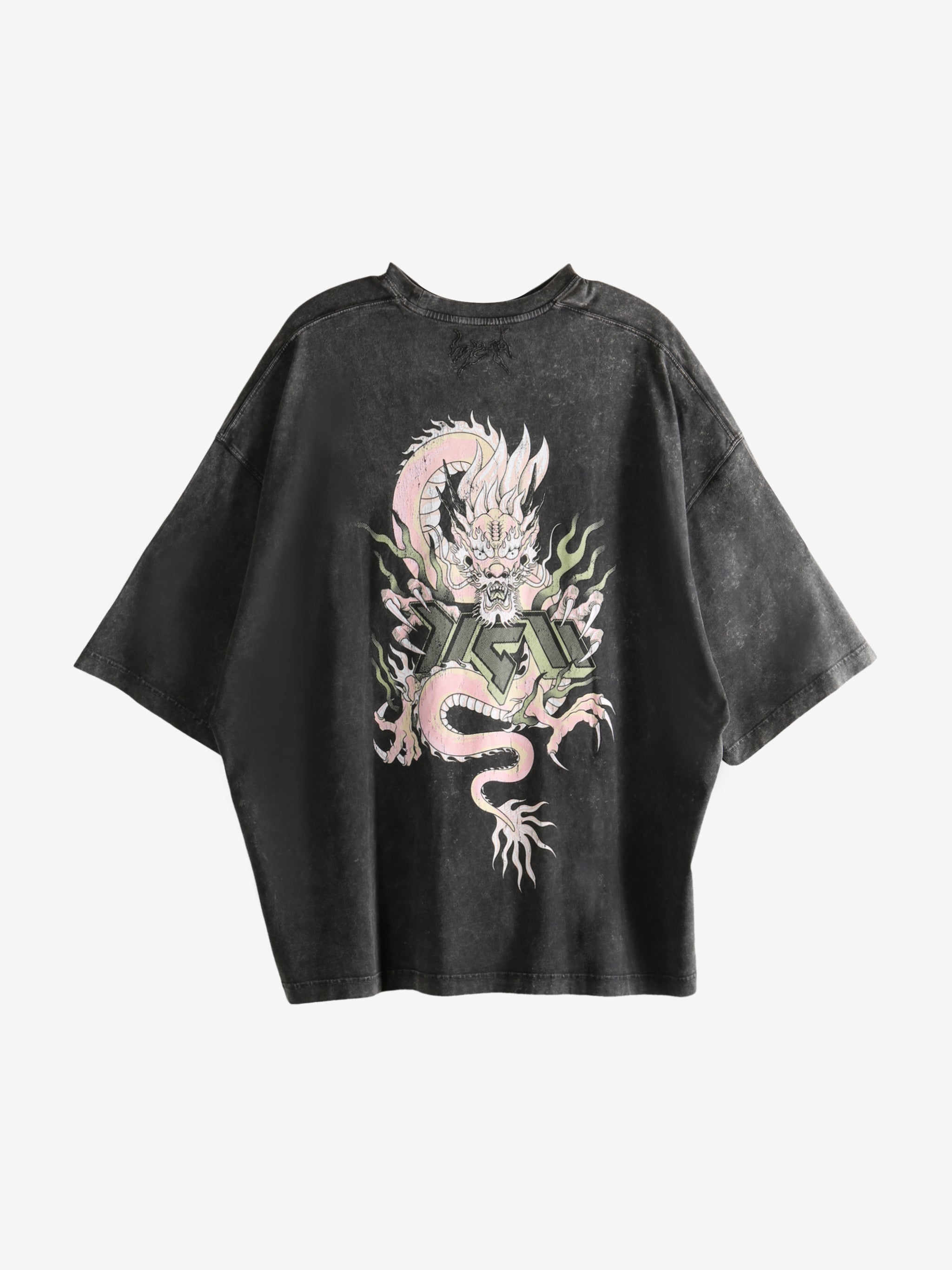 Black t-shirt, back view