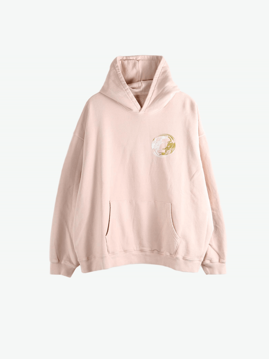 Pink hoodie, front view
