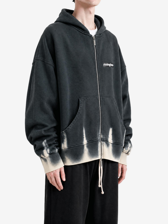 Black hoodie, full body view