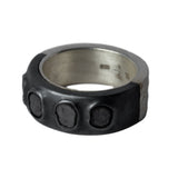 PARTS OF FOUR - Sistema Ring (Terrestrial Surfaced, 0.4 CT, 4 Polished Black Diamond Slabs, 9mm, MA+KA+PBLKDIA)