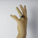 PARTS OF FOUR - Sistema Ring (Terrestrial Surfaced, 0.4 CT, 4 Polished Black Diamond Slabs, 9mm, MA+KA+PBLKDIA)