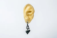 PARTS OF FOUR Jazz's Solid Heart Earring (Extra Small, 0.1 CT, Blue Diamond Slabs, KA+BDIA)