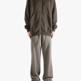 Brown hoodie, full body view
