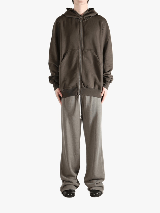 Brown hoodie, full body view