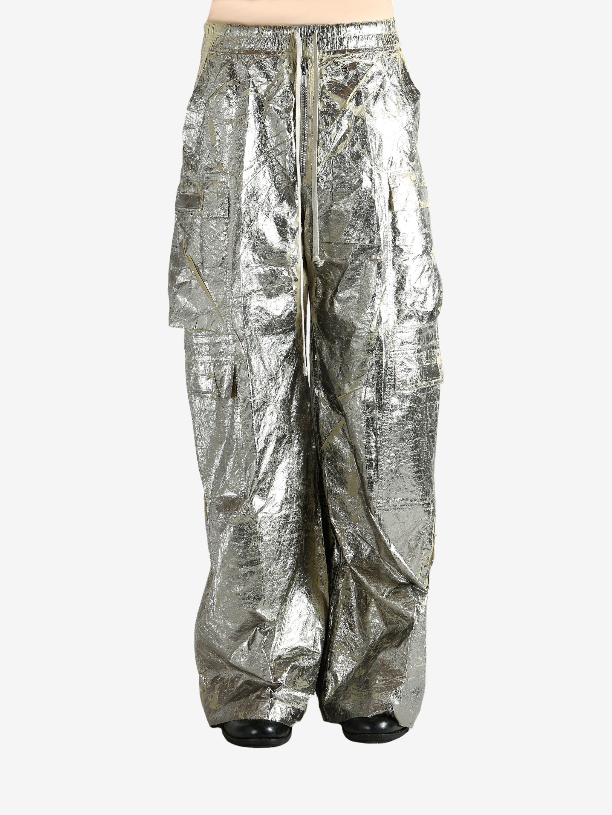 Grey pants, full body view