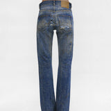 Blue pants worn by a person, showing the pants fit