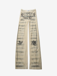 JEAN PAUL GAULTIER - Women Printed "Tattoo Marinière" Mesh Trouser