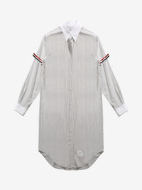 THOM BROWNE - Women Knee Length Easy Fit Point Collar Shirtdress