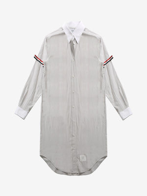 THOM BROWNE - Women Knee Length Easy Fit Point Collar Shirtdress